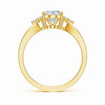 Load image into Gallery viewer, Lab-Grown Solitaire Oval Diamond Split Shank Ring with Accents
