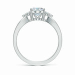 Load image into Gallery viewer, Lab-Grown Solitaire Oval Diamond Split Shank Ring with Accents
