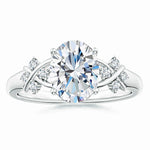 Load image into Gallery viewer, Lab-Grown Solitaire Oval Diamond Criss Cross Ring with Diamonds
