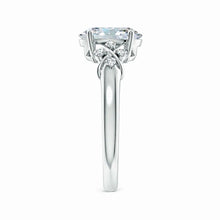Lab-Grown Solitaire Oval Diamond Criss Cross Ring with Diamonds