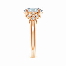 Lab-Grown Solitaire Oval Diamond Criss Cross Ring with Diamonds