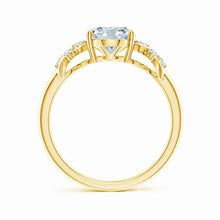 Lab-Grown Solitaire Oval Diamond Criss Cross Ring with Diamonds