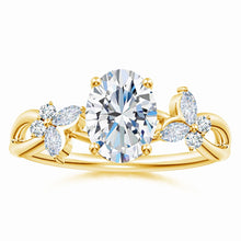 Lab-Grown Oval Diamond Butterfly Engagement Ring