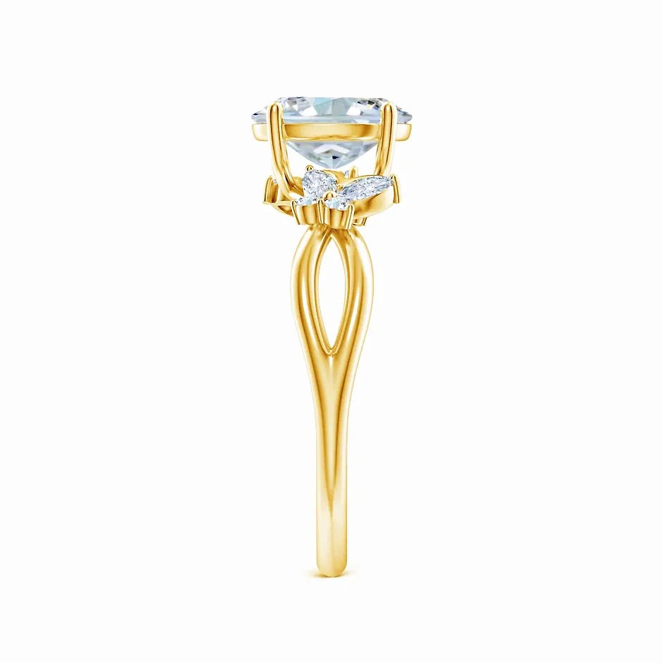 Lab-Grown Oval Diamond Butterfly Engagement Ring