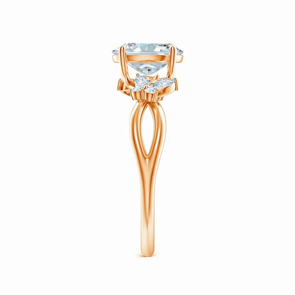 Lab-Grown Oval Diamond Butterfly Engagement Ring