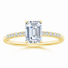 Lab-Grown Emerald-Cut Diamond Engagement Ring with Lab Diamond Accents