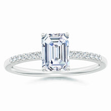 Lab-Grown Emerald-Cut Diamond Engagement Ring with Lab Diamond Accents