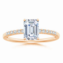 Lab-Grown Emerald-Cut Diamond Engagement Ring with Lab Diamond Accents