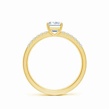 Lab-Grown Emerald-Cut Diamond Engagement Ring with Lab Diamond Accents