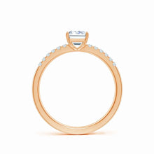 Lab-Grown Emerald-Cut Diamond Engagement Ring with Lab Diamond Accents