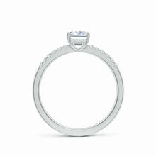 Lab-Grown Emerald-Cut Diamond Engagement Ring with Lab Diamond Accents