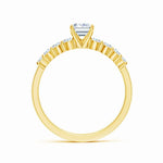 Load image into Gallery viewer, Lab-Grown Solitaire Emerald-Cut Diamond Graduated Engagement Ring

