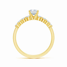 Lab-Grown Solitaire Emerald-Cut Diamond Graduated Engagement Ring