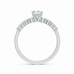 Load image into Gallery viewer, Lab-Grown Solitaire Emerald-Cut Diamond Graduated Engagement Ring
