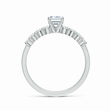 Lab-Grown Solitaire Emerald-Cut Diamond Graduated Engagement Ring