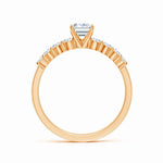 Load image into Gallery viewer, Lab-Grown Solitaire Emerald-Cut Diamond Graduated Engagement Ring
