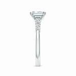 Load image into Gallery viewer, Lab-Grown Solitaire Emerald-Cut Diamond Graduated Engagement Ring
