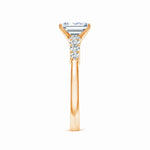 Load image into Gallery viewer, Lab-Grown Solitaire Emerald-Cut Diamond Graduated Engagement Ring
