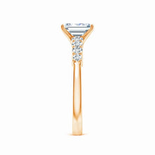 Lab-Grown Solitaire Emerald-Cut Diamond Graduated Engagement Ring