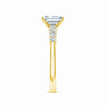 Load image into Gallery viewer, Lab-Grown Solitaire Emerald-Cut Diamond Graduated Engagement Ring
