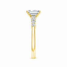 Lab-Grown Solitaire Emerald-Cut Diamond Graduated Engagement Ring