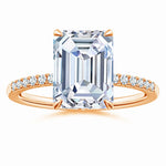 Load image into Gallery viewer, Lab-Grown Emerald-Cut Diamond Hidden Halo Engagement Ring
