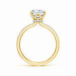 Load image into Gallery viewer, Lab-Grown Emerald-Cut Diamond Hidden Halo Engagement Ring
