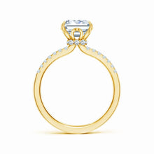 Lab-Grown Emerald-Cut Diamond Hidden Halo Engagement Ring