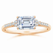 Lab-Grown East-West Emerald-Cut Diamond Side Stone Engagement Ring
