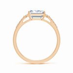 Load image into Gallery viewer, Lab-Grown East-West Emerald-Cut Diamond Side Stone Engagement Ring
