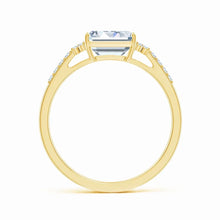 Lab-Grown East-West Emerald-Cut Diamond Side Stone Engagement Ring