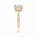 Load image into Gallery viewer, Lab-Grown Emerald-Cut and Twin Tapered Baguette Diamond Side Stone Engagement Ring
