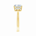 Load image into Gallery viewer, Lab-Grown Emerald-Cut and Twin Tapered Baguette Diamond Side Stone Engagement Ring

