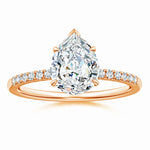 Load image into Gallery viewer, Lab-Grown Pear Shape Diamond Hidden Halo Engagement Ring
