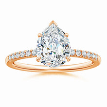 Lab-Grown Pear Shape Diamond Hidden Halo Engagement Ring