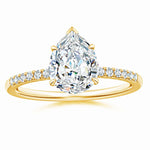 Load image into Gallery viewer, Lab-Grown Pear Shape Diamond Hidden Halo Engagement Ring

