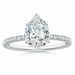 Load image into Gallery viewer, Lab-Grown Pear Shape Diamond Hidden Halo Engagement Ring
