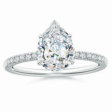 Lab-Grown Pear Shape Diamond Hidden Halo Engagement Ring
