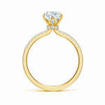 Load image into Gallery viewer, Lab-Grown Pear Shape Diamond Hidden Halo Engagement Ring
