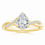 Load image into Gallery viewer, Lab-Grown Pear-Shaped Diamond Twisted Shank Engagement Ring
