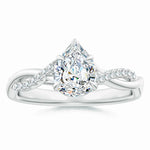 Load image into Gallery viewer, Lab-Grown Pear-Shaped Diamond Twisted Shank Engagement Ring
