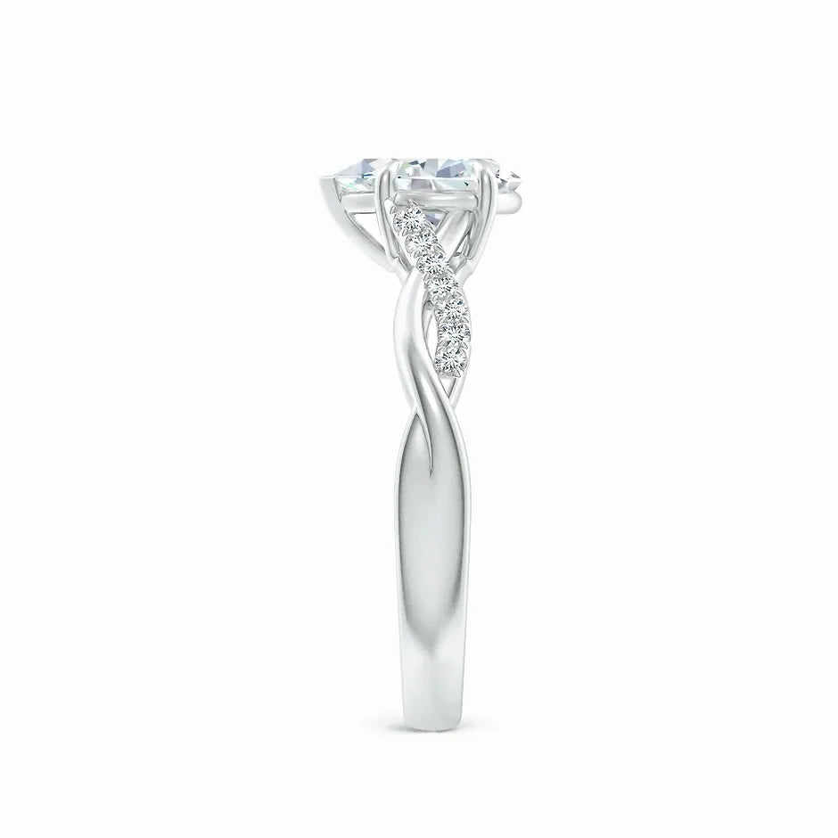 Lab-Grown Pear-Shaped Diamond Twisted Shank Engagement Ring