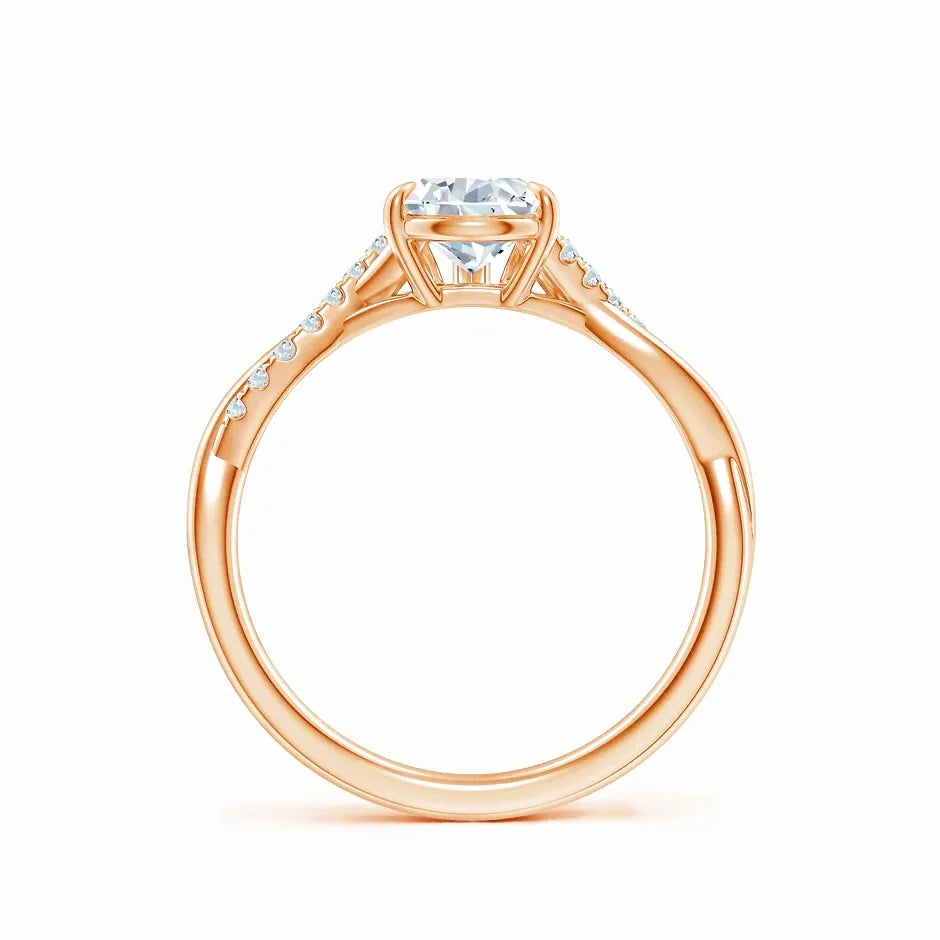 Lab-Grown Pear-Shaped Diamond Twisted Shank Engagement Ring