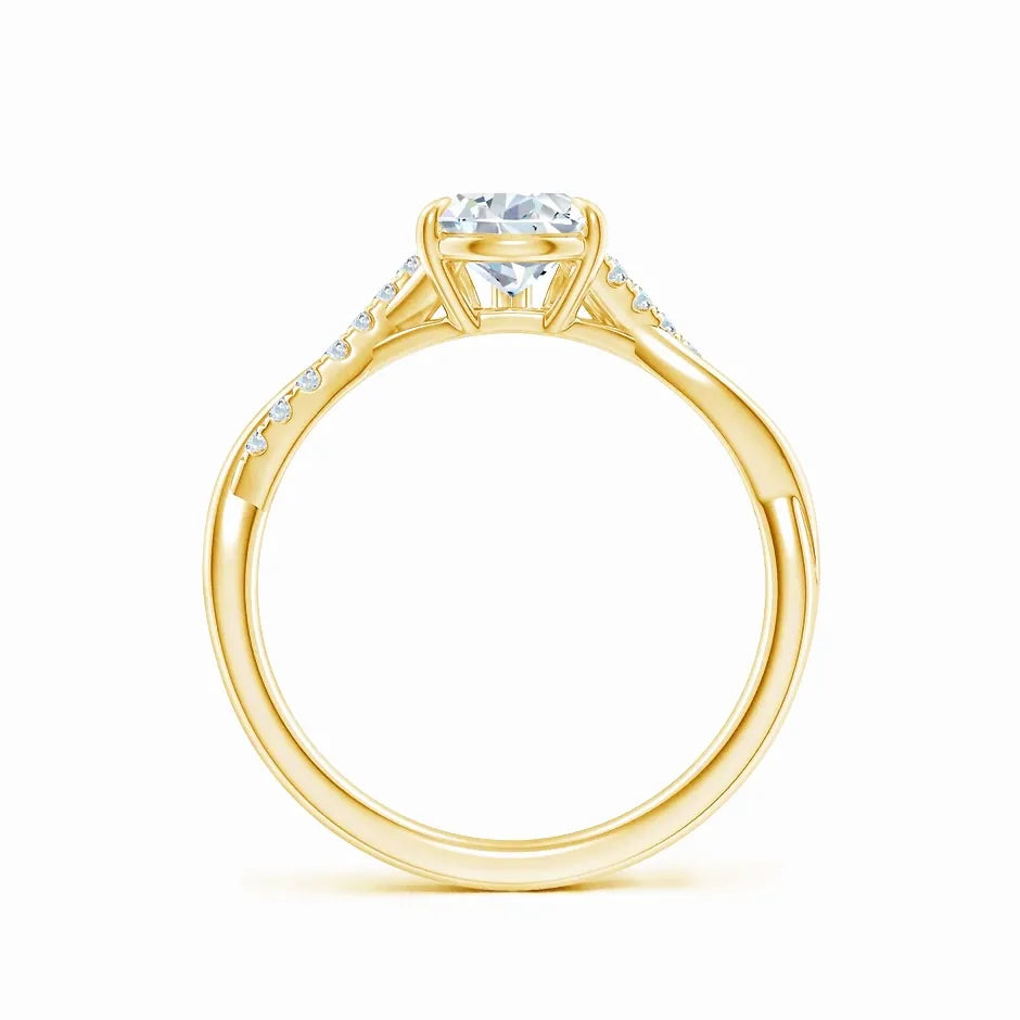 Lab-Grown Pear-Shaped Diamond Twisted Shank Engagement Ring