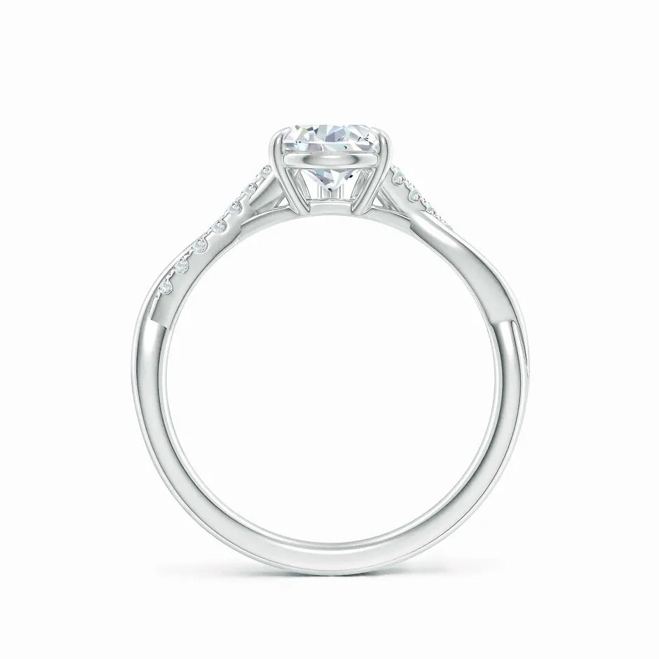 Lab-Grown Pear-Shaped Diamond Twisted Shank Engagement Ring