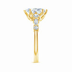 Load image into Gallery viewer, Lab-Grown Classic Pear Shape Diamond Side Stone Engagement Ring
