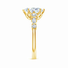 Lab-Grown Classic Pear Shape Diamond Side Stone Engagement Ring