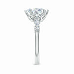 Load image into Gallery viewer, Lab-Grown Classic Pear Shape Diamond Side Stone Engagement Ring
