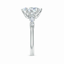 Lab-Grown Classic Pear Shape Diamond Side Stone Engagement Ring