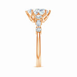 Load image into Gallery viewer, Lab-Grown Classic Pear Shape Diamond Side Stone Engagement Ring
